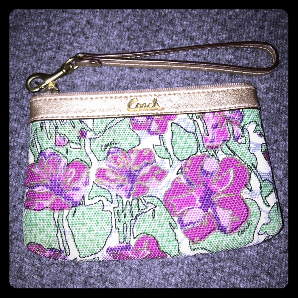 Coach floral wristlet